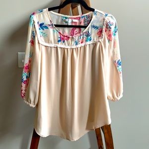 Lauren Conrad long sleeve 100% poly blouse